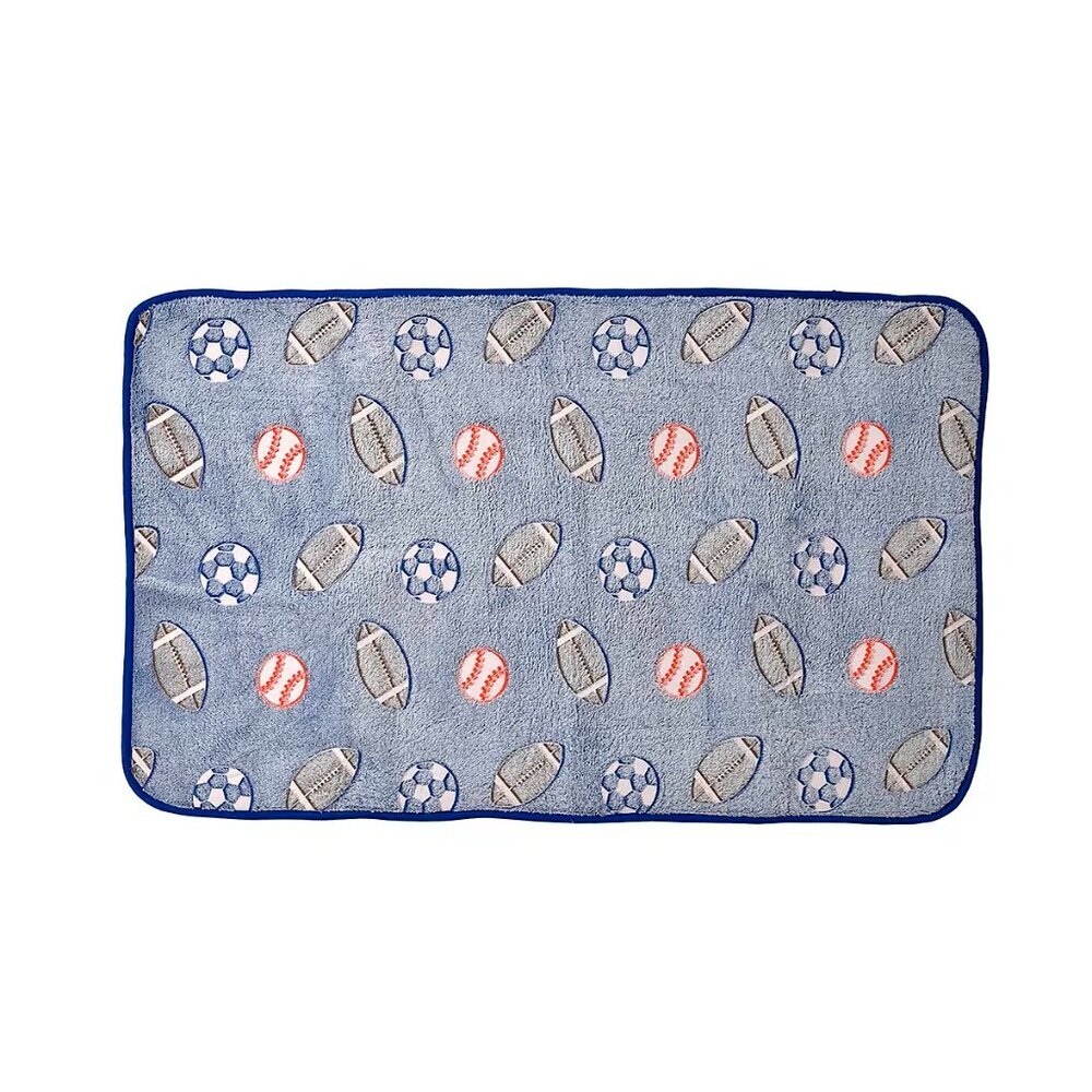 Dark Blue Rugby Pattern Glow-in-The-Dark Carpet
